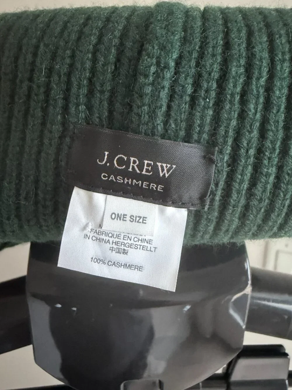 100% Cashmere Forest Green Beanie